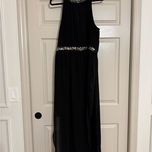 City Chic Black Maxi Dress with Embellishments